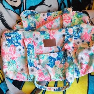 PINK Victoria's Secret Floral Canvas Tote
